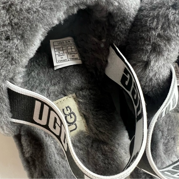 UGG Women's Fluff Yeah Grey Slippers - Picture 3 of 9